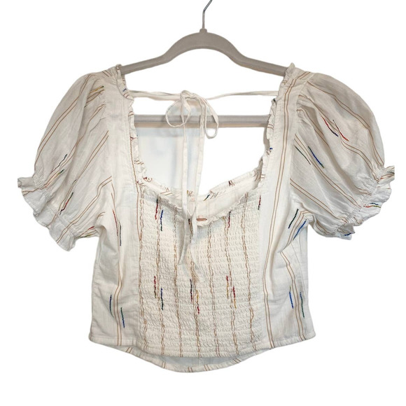 NWOT Free People White Striped Corset Top - Picture 6 of 10
